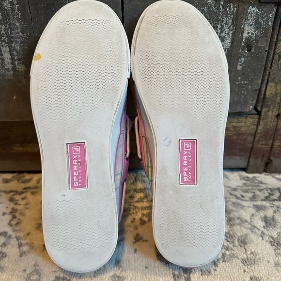Women’s Sperry Top-Sider Size 10 Pink & Green Plaid Boat Shoes - Picture 8 of 9